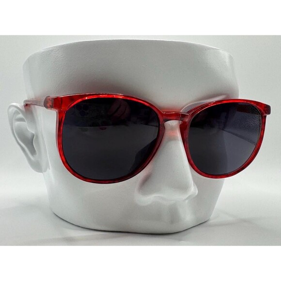 NEW Vintage Sunglasses | Preppy Plastic Style | Grey Lens Bright Red Frame #855 main image 5